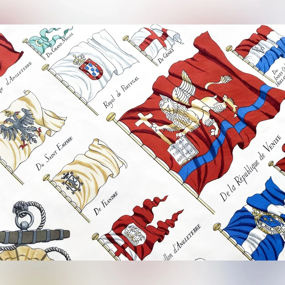 Hermes “Pavois” silk scarf